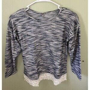 Poof! Girl Girls Sweater Blue and White Size X-Large